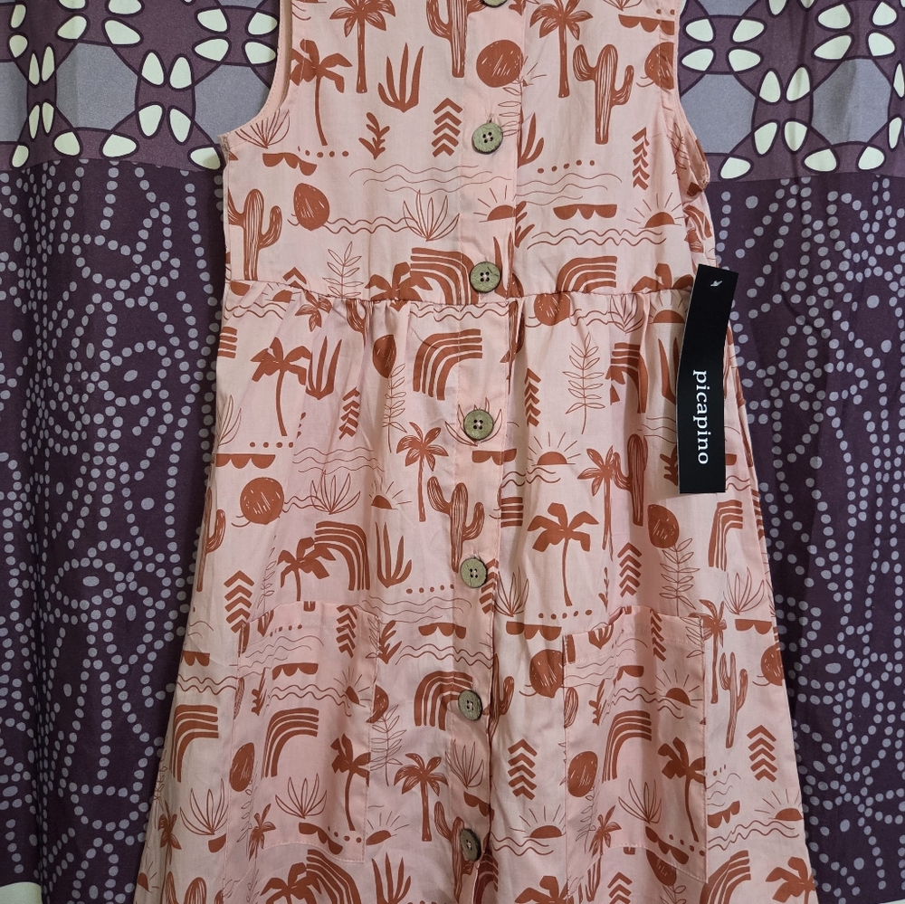 Picapino Girls Western Printed Dress